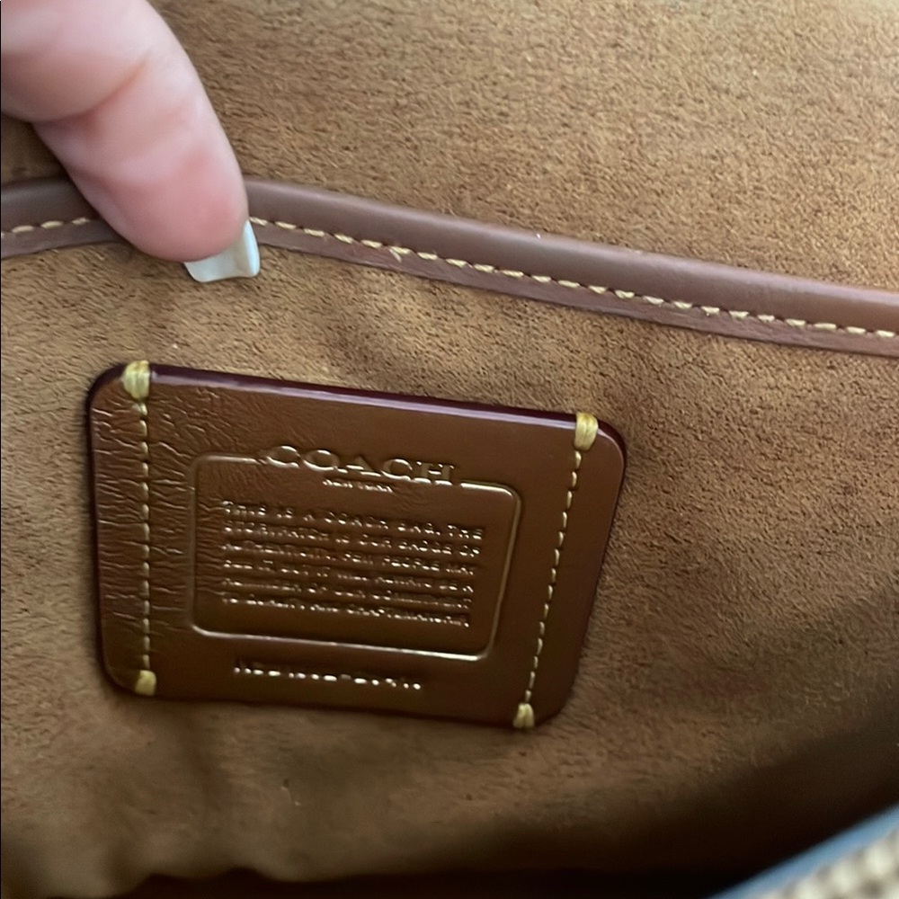 Coach 1941 Floral Turnlock Chain Crossbody Black/Brown Leather Signature Canvas - Picture 3 of 4